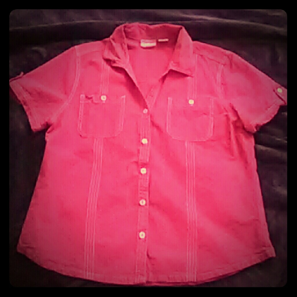 Pappagallo pink button up shirt